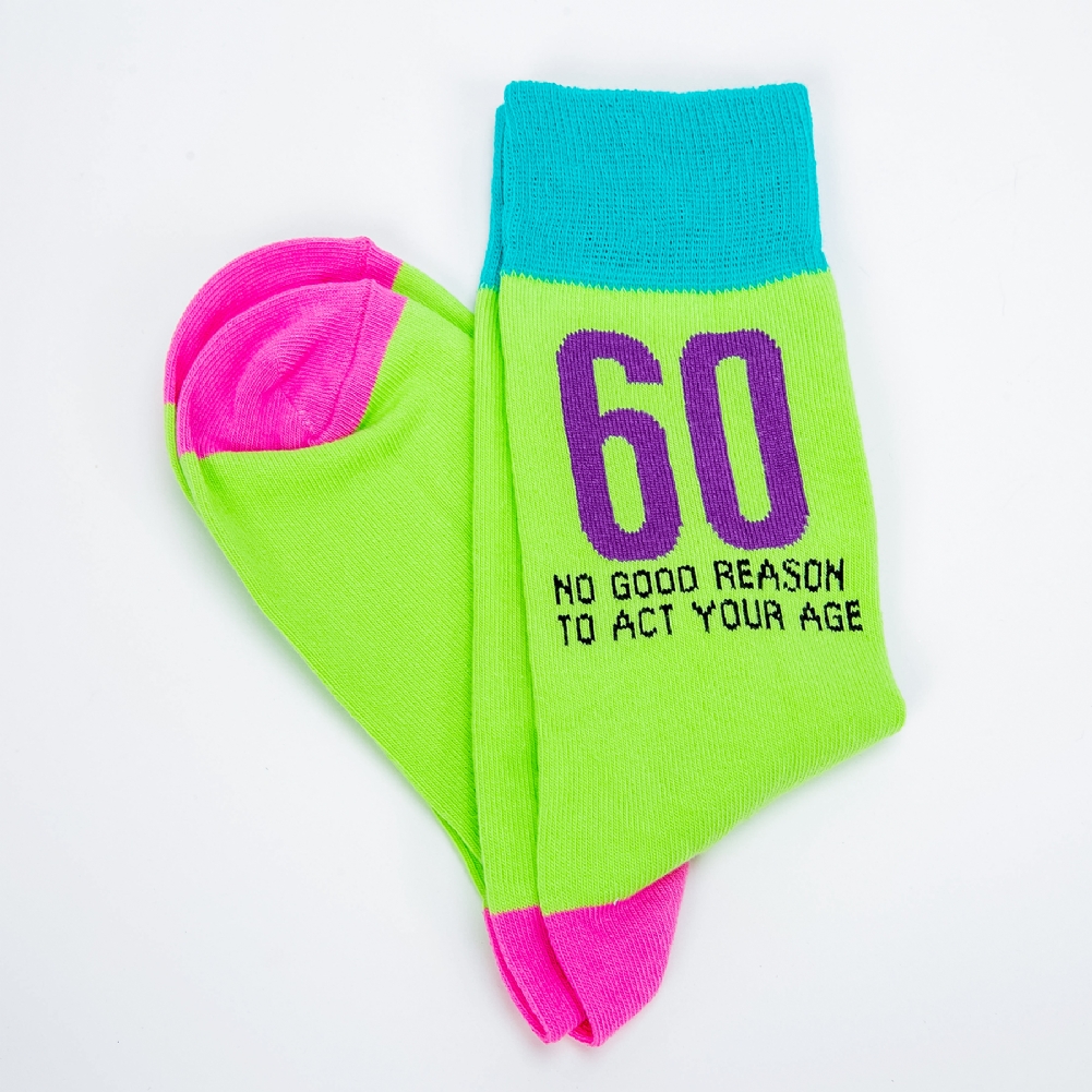 Widdop, Bingham & Co. Ltd Men's Green/Pink Funny 60Th Birthday Socks
