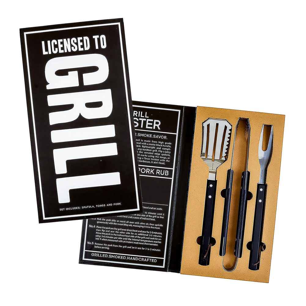 Widdop, Bingham & Co. Ltd Black Santa Barbara Bbq Accessories Gift Set