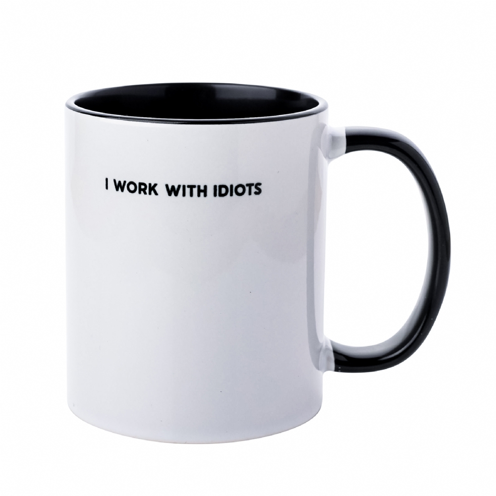 Widdop, Bingham & Co. Ltd Black/White I Work With Idiots Mug