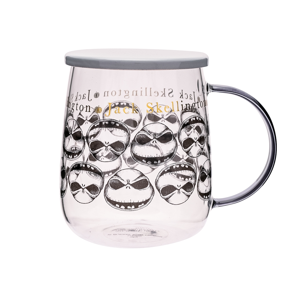 Disney Classic Collectable Nightmare Before Christmas Glass Mug With Lid Disney Classic Collectable Nightmare Before Christmas Glass Mug With Lid