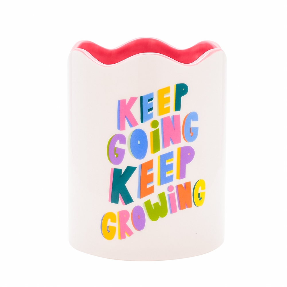 Widdop, Bingham & Co. Ltd Raspberry Blossom Plant Pot - "Keep Growing"