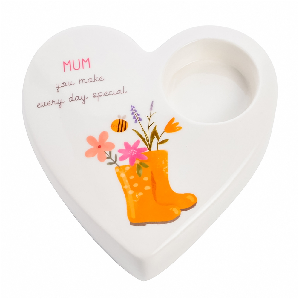 Love Life Ceramic Mum Tea Light Candle Holder Love Life Ceramic Mum Tea Light Candle Holder