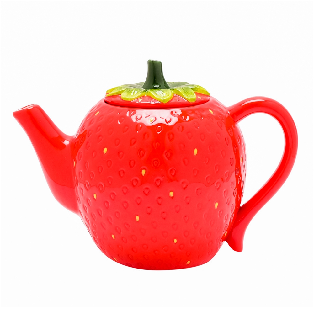 Widdop, Bingham & Co. Ltd Red The Cottage Garden Strawberry Teapot