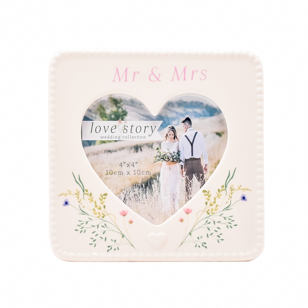 Widdop, Bingham & Co. Ltd Love Story Ceramic Mr & Mrs Photo Frame