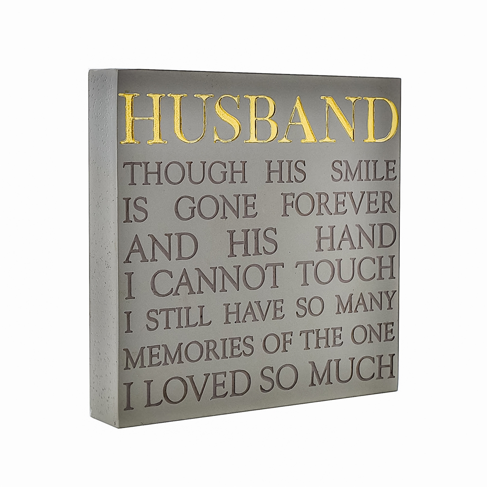 Widdop, Bingham & Co. Ltd Grey/Gold Husband Memorial Square Plaque