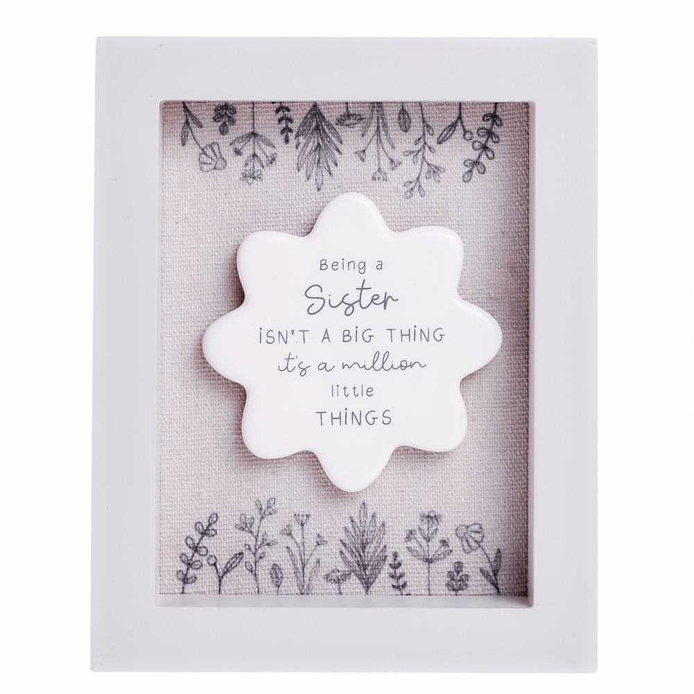 Widdop, Bingham & Co. Ltd White/Grey Sisters Framed Plaque