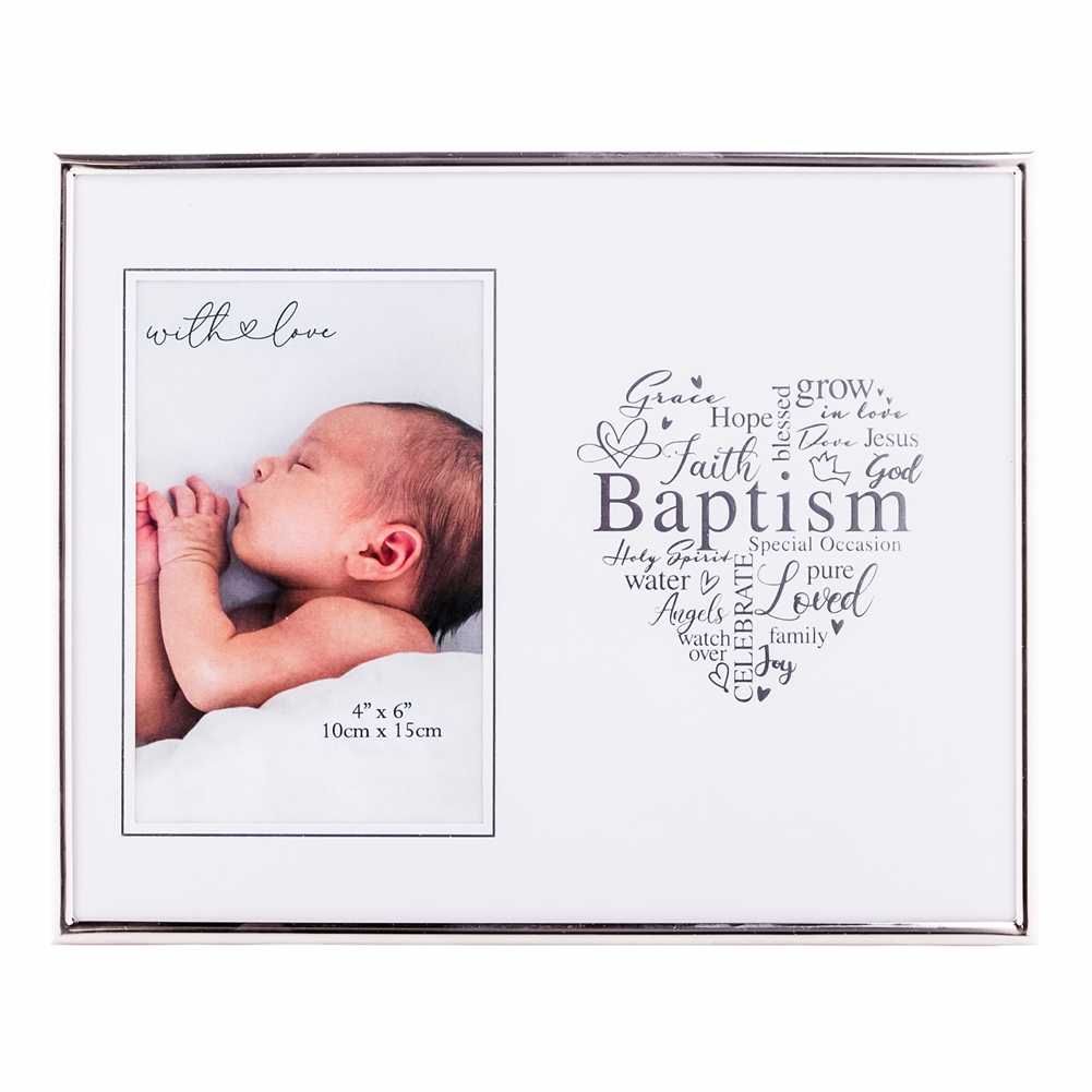 Widdop, Bingham & Co. Ltd Silver Baptism Heart Photo Frame
