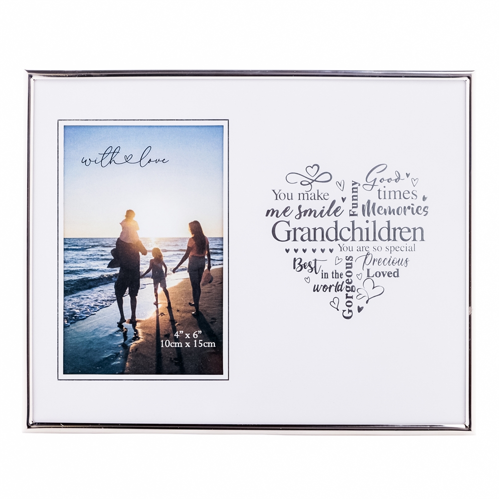 Widdop, Bingham & Co. Ltd Silver Grandchildren Heart Photo Frame