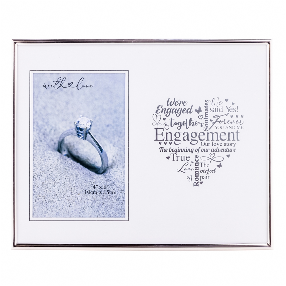 Widdop, Bingham & Co. Ltd Silver Engagement Heart Photo Frame