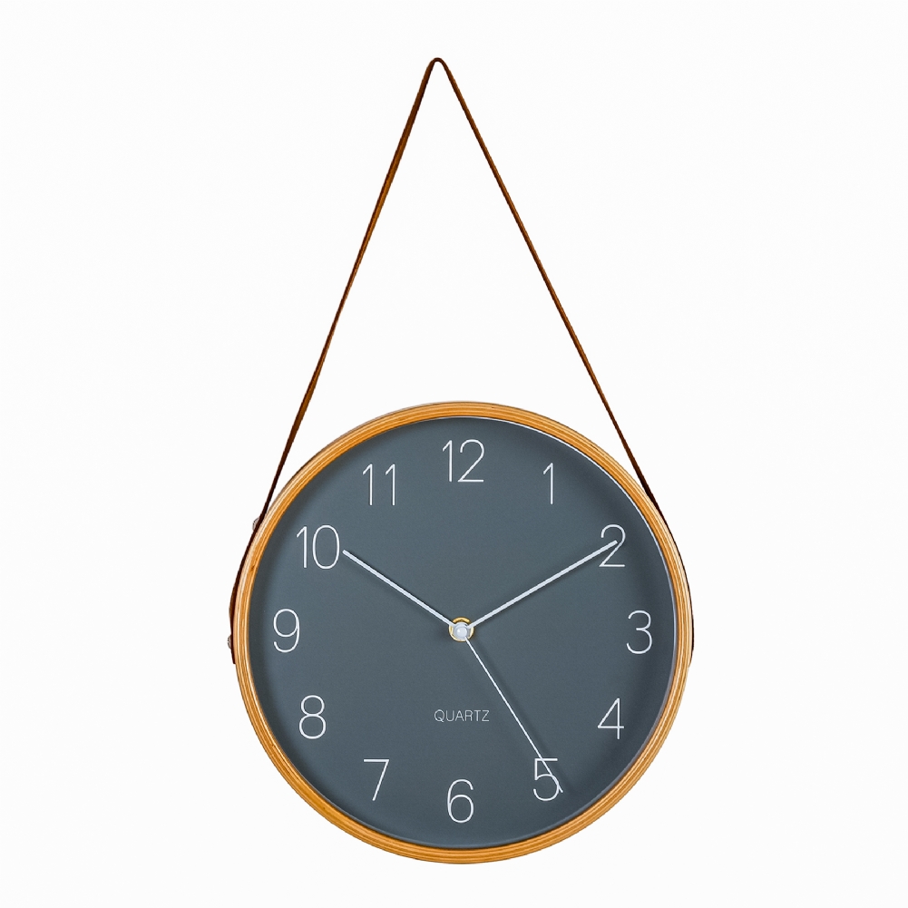 Widdop, Bingham & Co. Ltd Dark/White Wooden Wall Clock With Hanging Belt