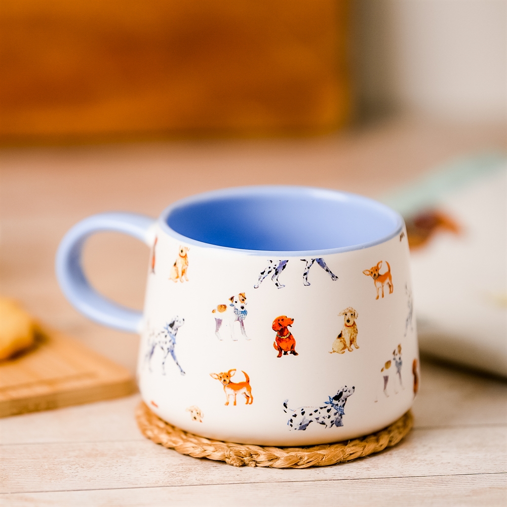 Widdop, Bingham & Co. Ltd White Ling Designs Dog Pattern Ceramic Mug