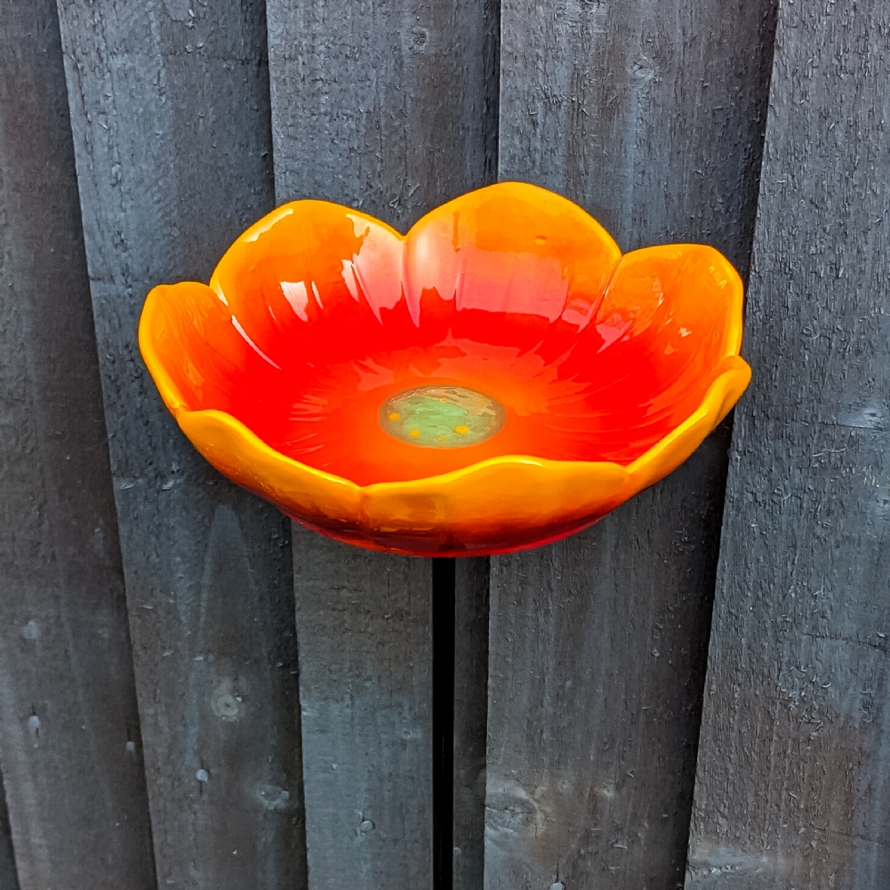 Wildlife World Red Wild Poppy Bird Feeder