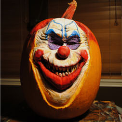 Scary clown pumpkin